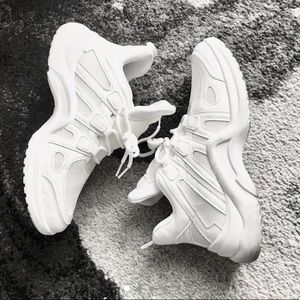 Chunky white sneakers
